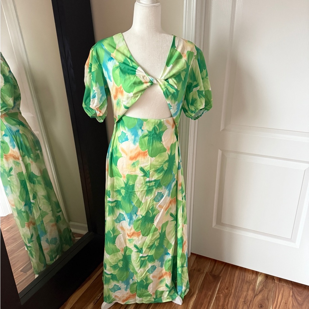 Vibrant, cut out, maxi dress